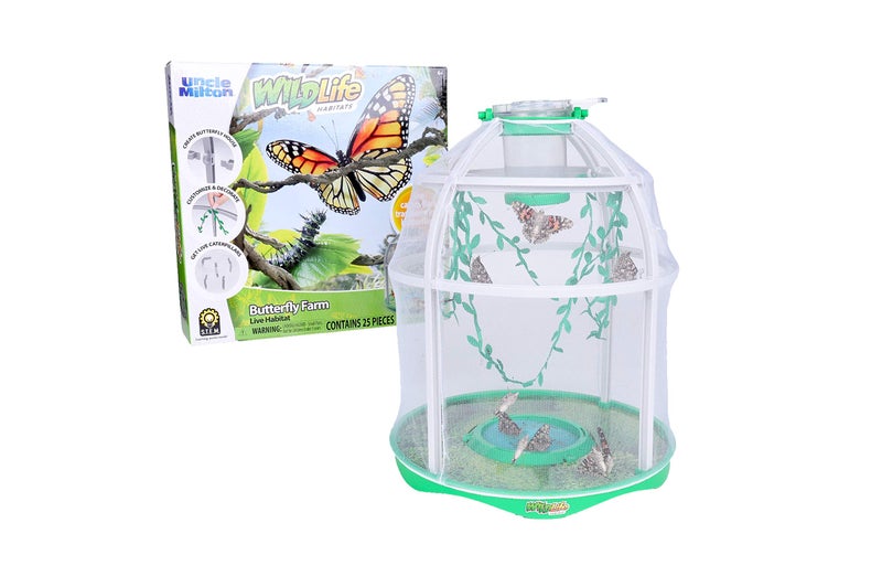 Uncle Milton Butterfly Farm Live Habitat - Observe Caterpillars Transform Into Butterflies, STEM Toy, Great Gifts for Boys & Girls Ages 6+ - Image 1