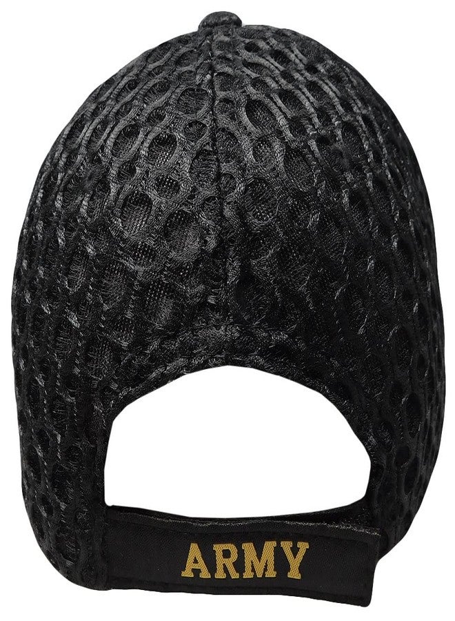 AES United States Army Veteran Vet Textured Mesh Ball Cap Embroidered 3D (Licensed) - Image 5