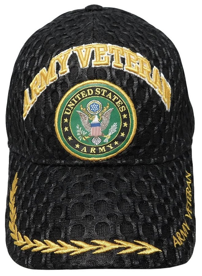 AES United States Army Veteran Vet Textured Mesh Ball Cap Embroidered 3D (Licensed) - Image 3