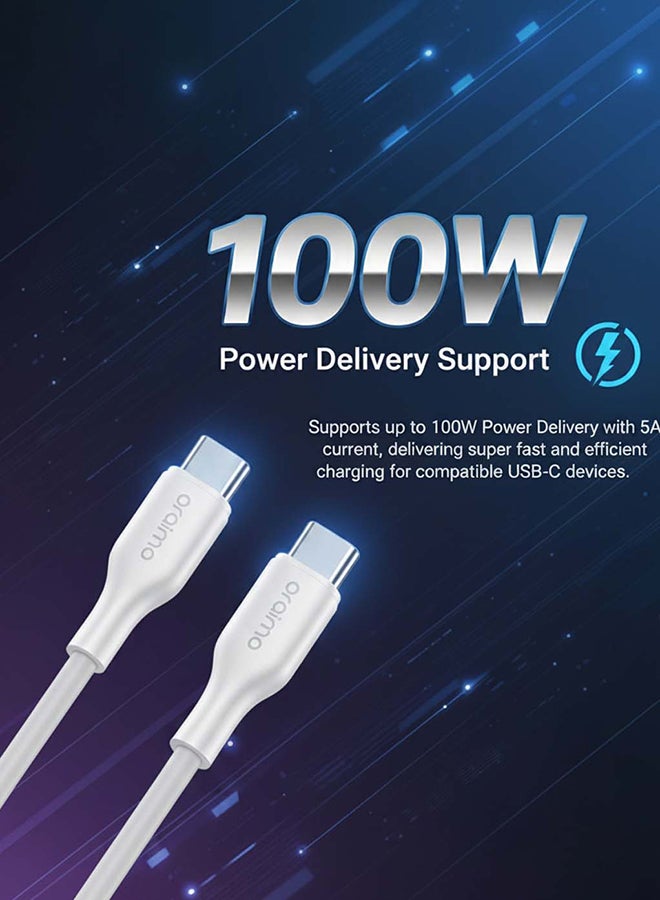 أورايمو كابل شحن برويدلاين قماش USB-C إلى USB-C 1م 100W - Image 2