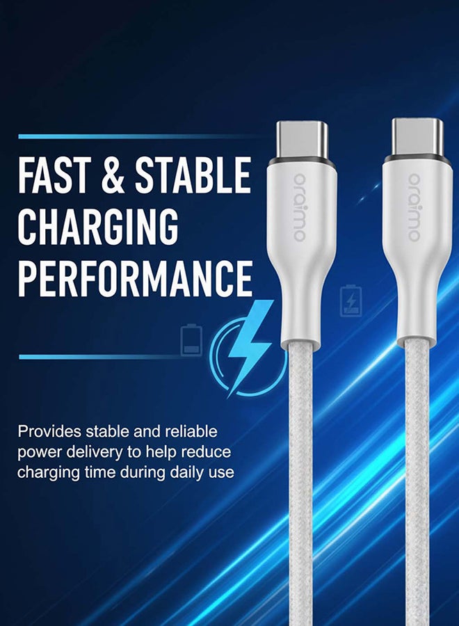 أورايمو كابل شحن برويدلاين قماش USB-C إلى USB-C 1م 100W - Image 4