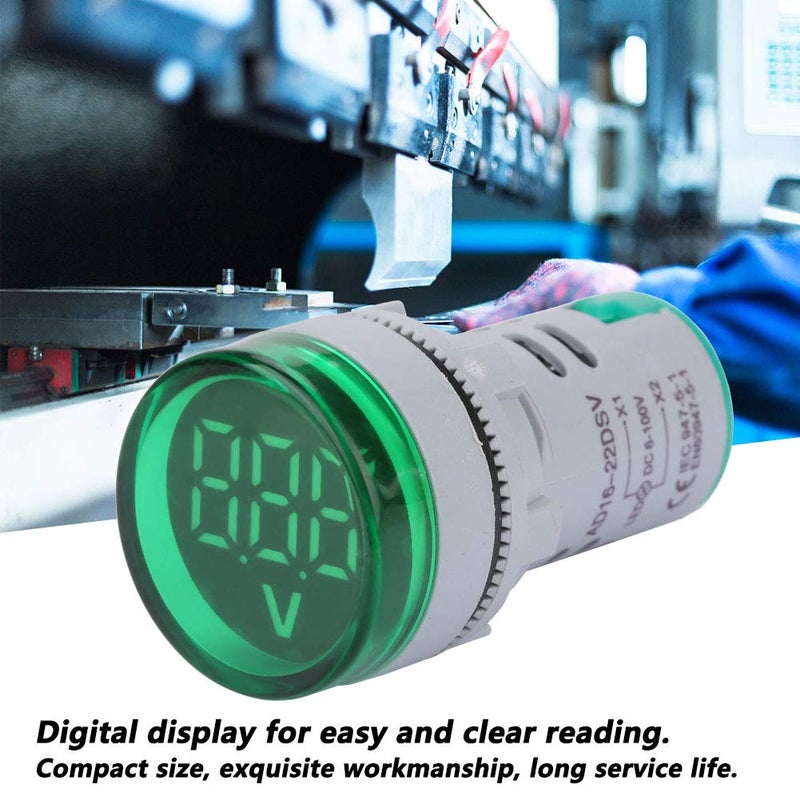 Green LED Digital DC Voltmeter 6 100V Range Automotive Voltage Meter Indicator - Image 4