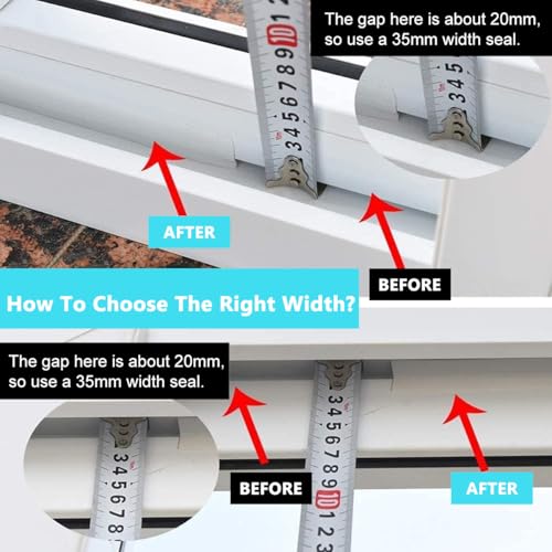 HASTHIP® 5M Window Sealing Strips for Gap - Silicone Window Weather Stripping, 35MM Door Weatherstrip Door Seal Strips, Weather Stripping for Doors and Windows - Image 4