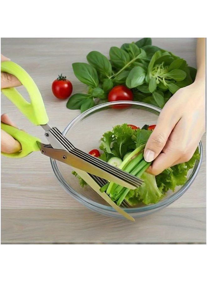 3 Layer Heavy Duty Kitchen Scissors Forged Stainless Steel Multi Purpose Vegetable Meat Chopper With Built In Cleaner - Image 2