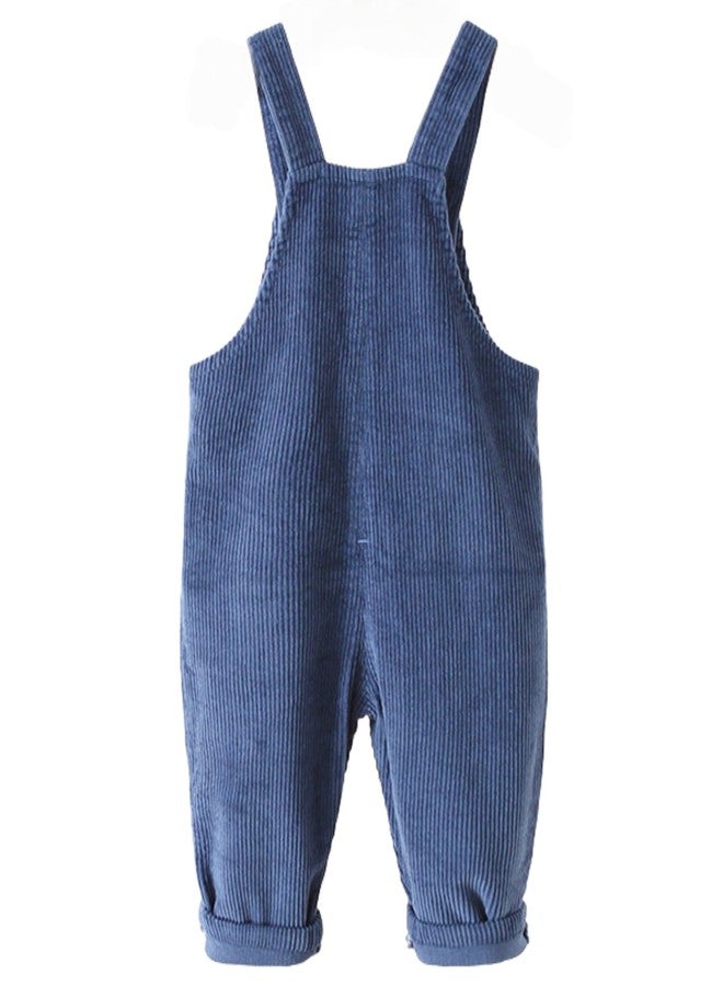 DOCOLL Blue Overalls Boys Sleeveless Romper Cute Winter Jumpsuit Adjustable Loose Bib Pants Newborn One Piece Outfit Clothes 2-3T - Image 2