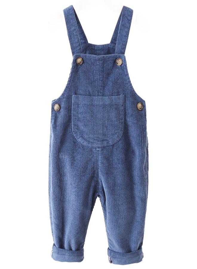 DOCOLL Blue Overalls Boys Sleeveless Romper Cute Winter Jumpsuit Adjustable Loose Bib Pants Newborn One Piece Outfit Clothes 2-3T - Image 1