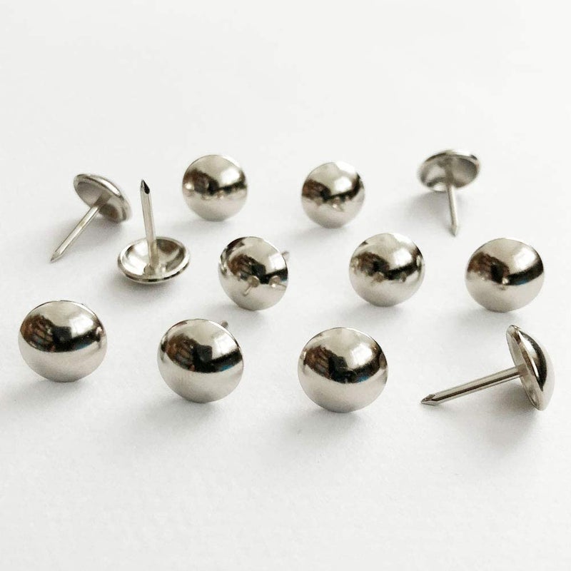 VEEOMI Sofa Hardware 11mm Round Head Upholestry Chair Nails Decorative Nails Pushpins Tacks Silver Chrome 100 Pcs 11mm Head  - Image 1