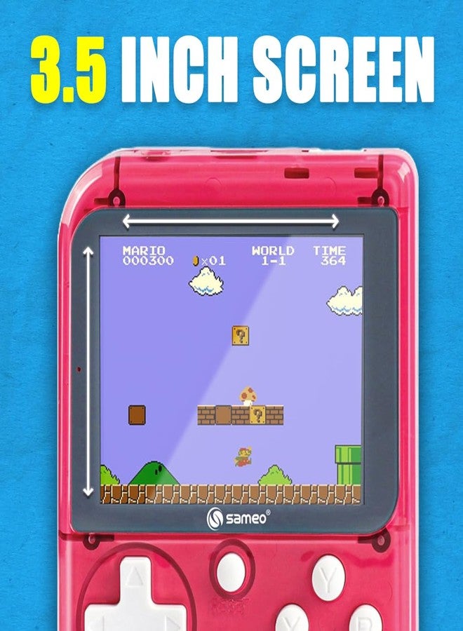 جهاز ألعاب فيديو محمول من ساميو، جهاز دريم بوي ريترو ميني جيم مع 500 لعبة كلاسيكية ريترو متوافقة مع التلفزيون للأطفال، قابل لإعادة الشحن، 8 بت كلاسيكي (أحمر ثلجي) - Image 5