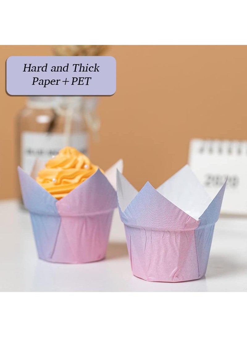 Sweet seven أكواب كعك التوليب - 100 كوب مافن للخبز، حفلات الزفاف، أعياد الميلاد، الحفلات - أكواب كعك مقاومة للدهون - Image 3