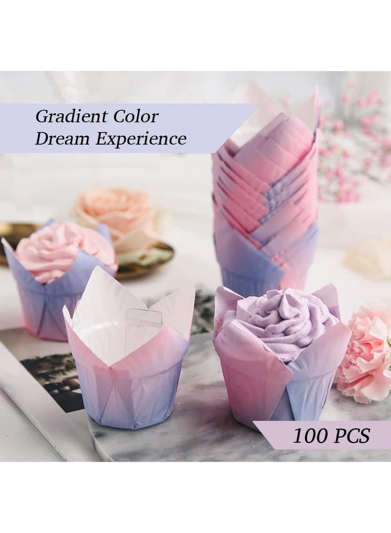 Sweet seven أكواب كعك التوليب - 100 كوب مافن للخبز، حفلات الزفاف، أعياد الميلاد، الحفلات - أكواب كعك مقاومة للدهون - Image 2