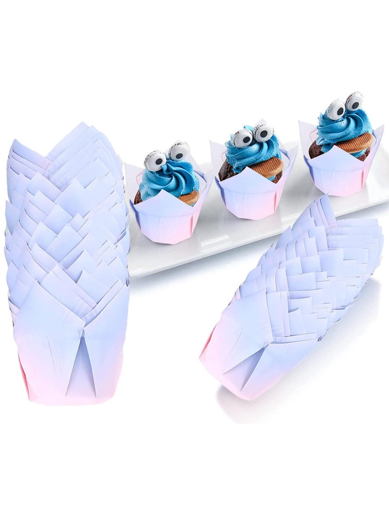 Sweet seven أكواب كعك التوليب - 100 كوب مافن للخبز، حفلات الزفاف، أعياد الميلاد، الحفلات - أكواب كعك مقاومة للدهون - Image 1