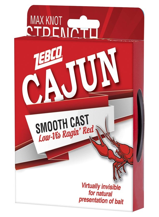 Zebco Cajun Line Smooth Cast Fishing Line, Low Vis Ragin' Red 110 yds - Image 1