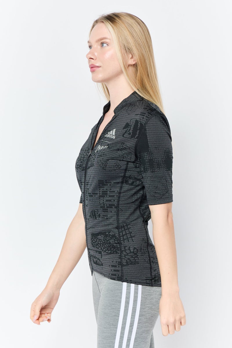 Adidas Adidas x Parley Women Sportswear Fit Short Sleeves Cycling Jersey, Grey  - Image 4