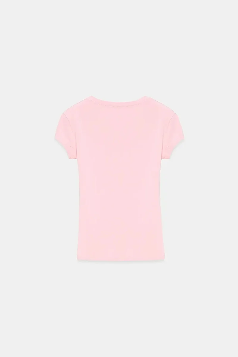 Dilvin Blush Pink DILVIN Slim Fit V-Neck Jersey Blouse for Women | Best Price UAE