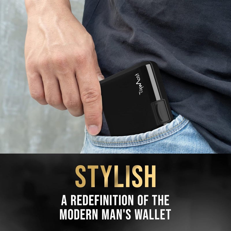 TopMost Aluminum Wallet, Card Case Wallet, Metal RFID Credit Card Holder for Men & Women, 6 Cotton Slots for 12 Cards And Bills, Rfd Protective - Image 3