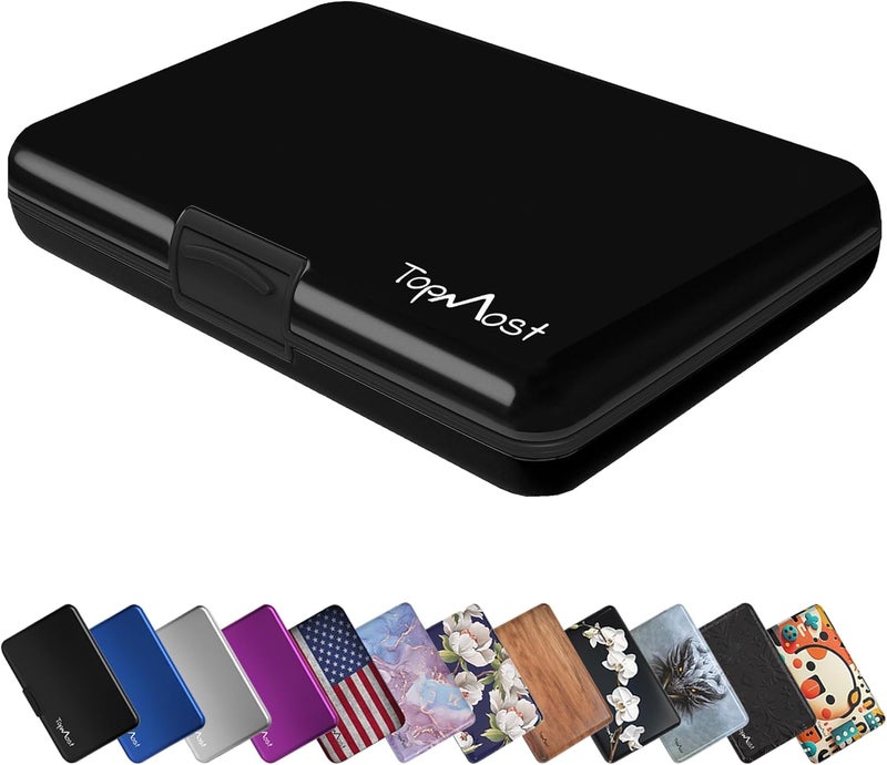 TopMost Aluminum Wallet, Card Case Wallet, Metal RFID Credit Card Holder for Men & Women, 6 Cotton Slots for 12 Cards And Bills, Rfd Protective - Image 1