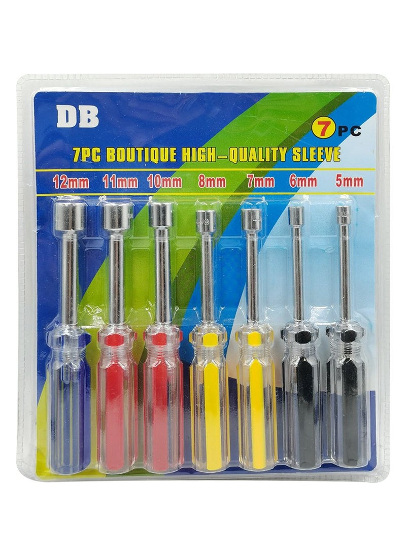 7 Pcs Screwdriver Spanner Set Cannon Wrench Set Metal Connecting Rod Sleeve Tool Set 5/6/7/8/10/11/12mm