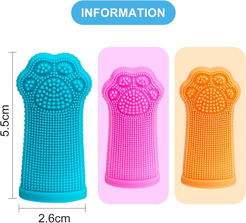 Hera Harmony Finger Toothbrush for Dogs & Cats, Soft Silicone Pet Dental Care Brush for Plaque & Tartar Removal, Teeth Cleaning & Gum Massage, Reusable 3 Pack - Image 3