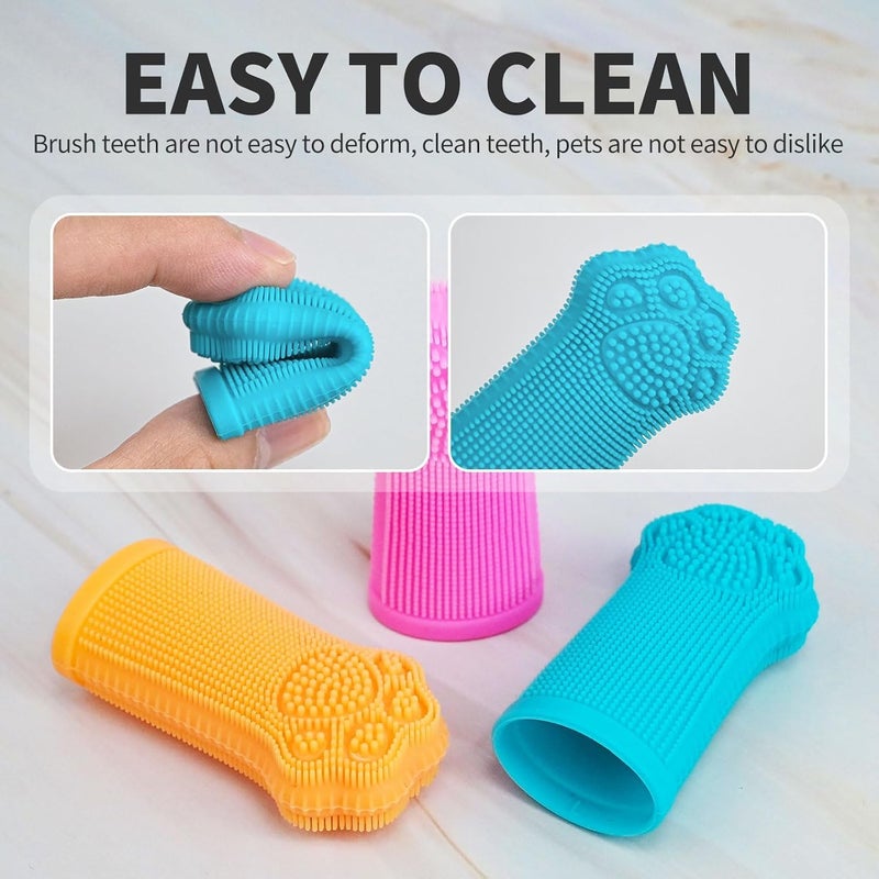 Hera Harmony Finger Toothbrush for Dogs & Cats, Soft Silicone Pet Dental Care Brush for Plaque & Tartar Removal, Teeth Cleaning & Gum Massage, Reusable 3 Pack - Image 5