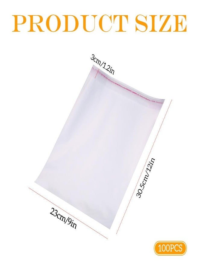 QUUPY 100Pcs 9 in x 12 in Clear Automatic Sealing Flat Cello Cellophane Treat Bags Packaging Bags with Adhesive Closure for Gift Wrapping Snacks Bakery Candies Dessert Packaging(1.2 mil - Image 2