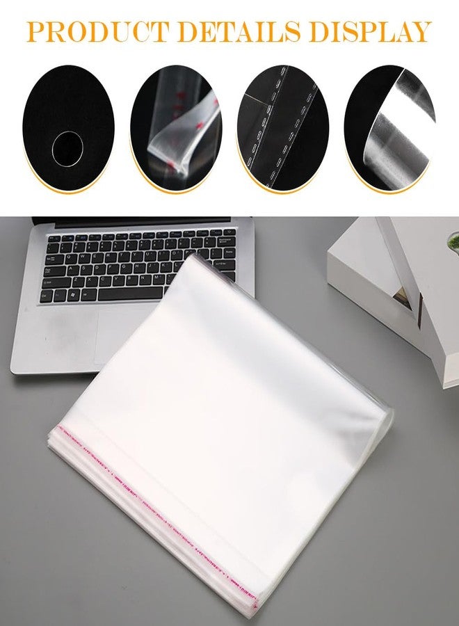 QUUPY 100Pcs 9 in x 12 in Clear Automatic Sealing Flat Cello Cellophane Treat Bags Packaging Bags with Adhesive Closure for Gift Wrapping Snacks Bakery Candies Dessert Packaging(1.2 mil - Image 4