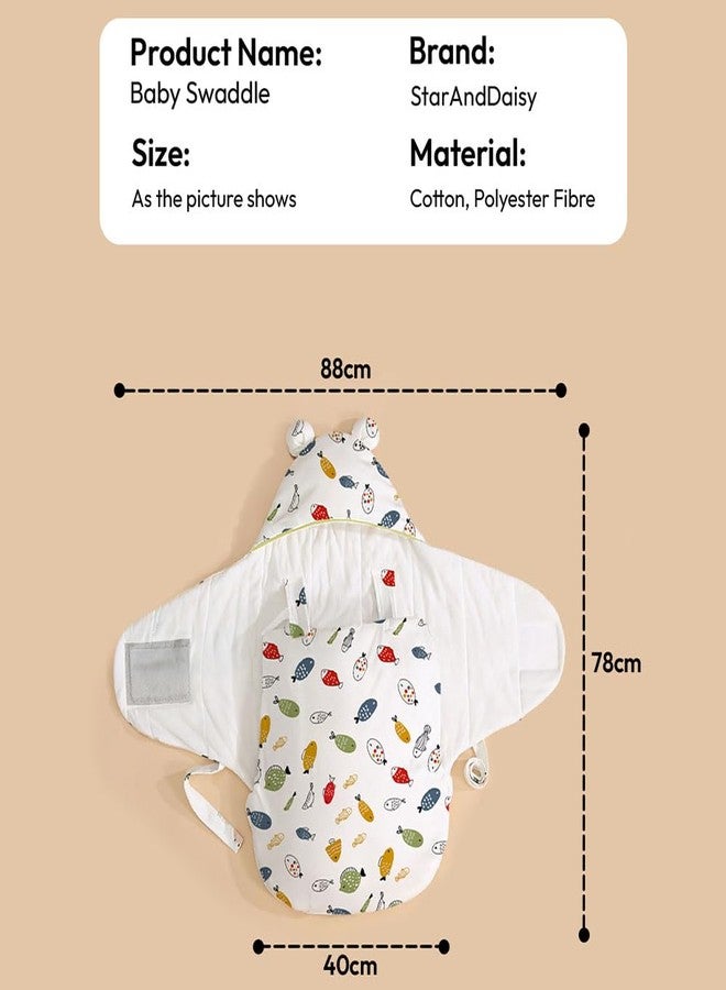 StarAndDaisy Baby Swaddle Wrap for Newborn 0–9 Months, Baby Sleeping Bag Or Blanket, Muslin Swaddle for New Born Baby for All Season (Boys & Girls)-Rainbow Print - Image 5