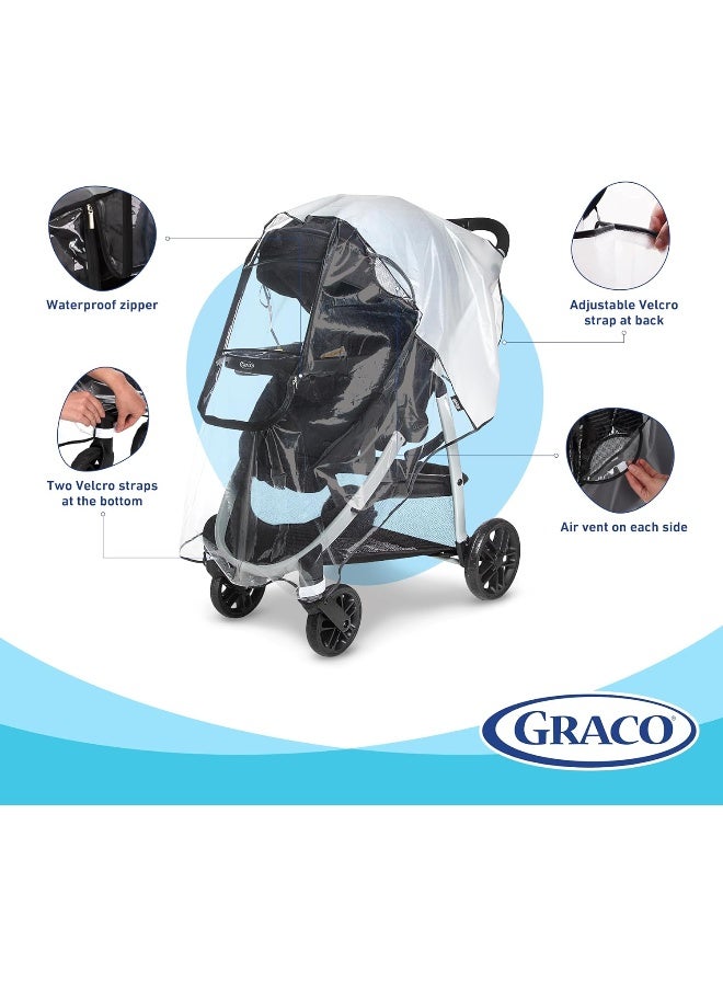 Graco Universal Deluxe Weather Shield with Zippered Window, Baby Rain Cover - Image 2