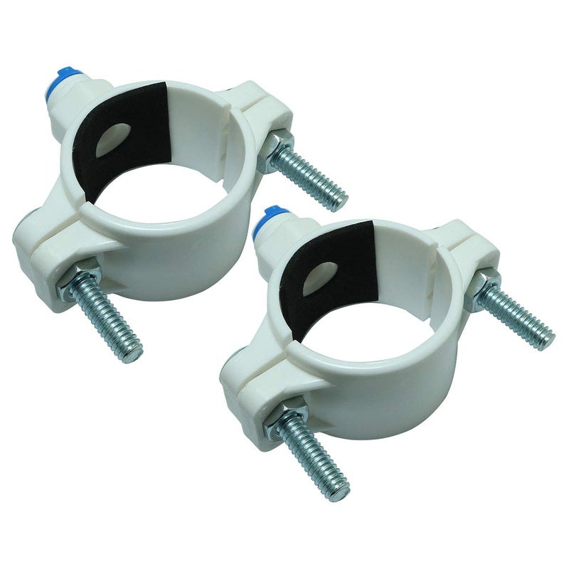 LQ Industrial 2pcs Drain Saddle Valve Clamp with 14 Quick Connect For RO System Water Filter Dia 40mm