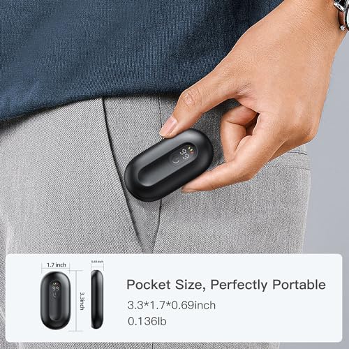 coldSky Hand Warmers Rechargeable 2 Pack, Magnetic Electric Hand Warmer with Digital Display, Reusable Handwarmers Heat Up to 140℉, Portable Pocket Heater Warm Gift for Outdoors, Camping, Hunting - Image 3