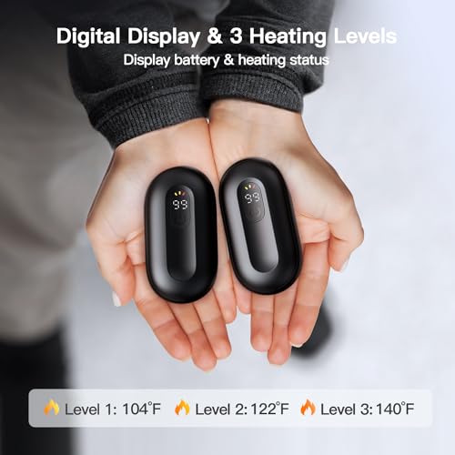 coldSky Hand Warmers Rechargeable 2 Pack, Magnetic Electric Hand Warmer with Digital Display, Reusable Handwarmers Heat Up to 140℉, Portable Pocket Heater Warm Gift for Outdoors, Camping, Hunting - Image 4