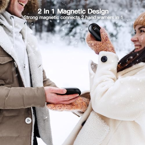 coldSky Hand Warmers Rechargeable 2 Pack, Magnetic Electric Hand Warmer with Digital Display, Reusable Handwarmers Heat Up to 140℉, Portable Pocket Heater Warm Gift for Outdoors, Camping, Hunting - Image 2