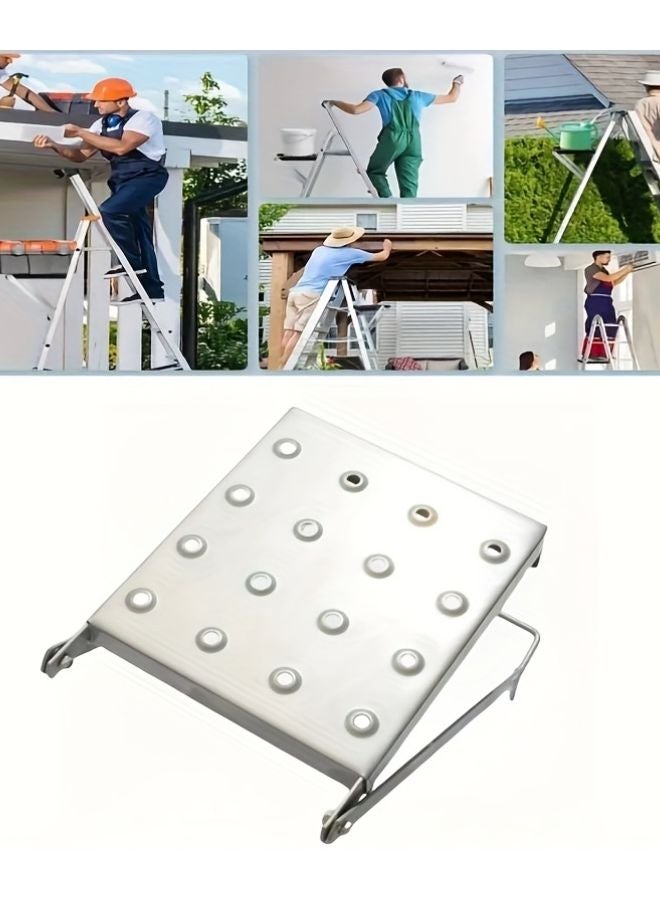 Adjustable Aluminum Ladder Platform Heavy Duty Non Slip Compact Storage - Image 3
