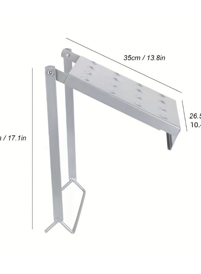 Adjustable Aluminum Ladder Platform Heavy Duty Non Slip Compact Storage - Image 4