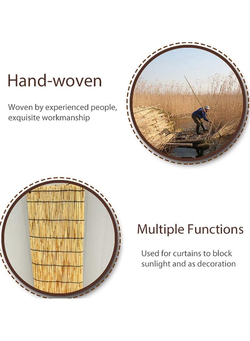 LINGWEI Bamboo Blinds Outdoor Retro Bamboo Roller Blinds Privacy Window Roller Blinds Balcony Decoration Sunshade Beige - Image 4