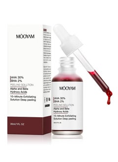 AHA 30% + BHA 2% Peeling Solution Exfoliating AHA 30% BHA 2% Peeling Solution Anti Acne Serum Chemical Peel for Face at Home BHA AHA Mask Red Peel BHA Liquid Exfoliant for Blemishes Wrinkle 30ml