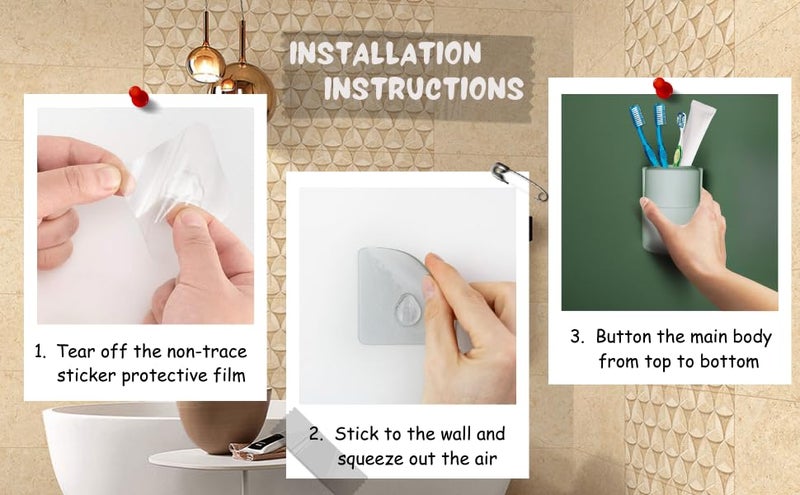 Cyrox Tooth Brush Holder 2 in 1 Toothbrush Holder with Paste Holder/Soap Stand/Bathroom Accessories (1Pcs) - Image 2