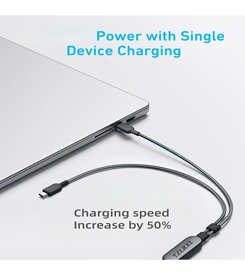 كابل شحن سريع 2 في 1 بطول 180 سم، من نوع USB-C و Lightning، للهواتف المحمولة والأجهزة اللوحية - Image 5