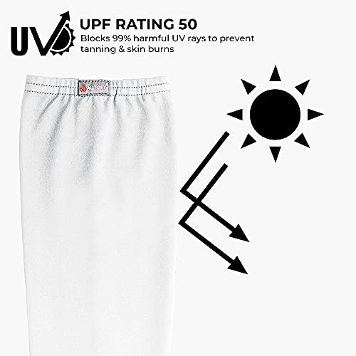 Autofy Pro-Fit 240 GSM Outdoor Indoor Use Unisex Arm Sleeves UV Tan Protection for Men Women Children with Compression & Cooling Effect (Pack of 2-4pcs) (White) - Image 5