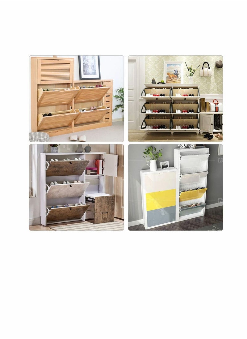 Y&D - 2Pcs Shoes Drawer Cabinet Hinges Turing Rack Replacement Fittings for Kitchen Living Room Shoe Storage Flip Frame Furniture Parts Hardware Stainless Steel - Image 1