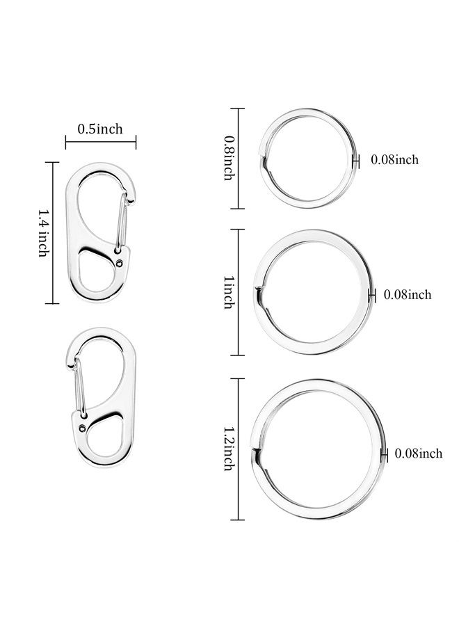 Jovitec 3 Sets Dog Tag Clip Dog ID Tag with Rings Holder for Dogs and Cats Collars Harnesses 