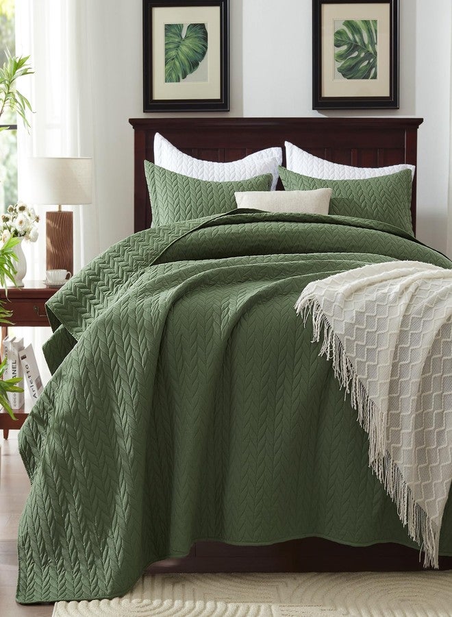SunStyle Home طقم لحاف SunStyle Home مزدوج، لون أخضر زيتوني، خفيف الوزن، غطاء سرير ناعم قابل للعكس لجميع الفصول، قطعتان، طقم مفروشات مربعة مبطنة باللون الأخضر العسكري (لحاف واحد وغطاء وسادة واحد) (68 بوصة × 86 بوصة). - Image 5