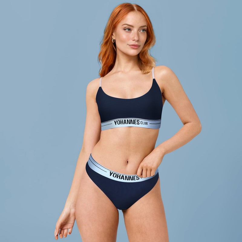 Yohannes Club Yohannesclub, Women, Underwear Set, (Bralet-Slip), Navy Blue - Image 1