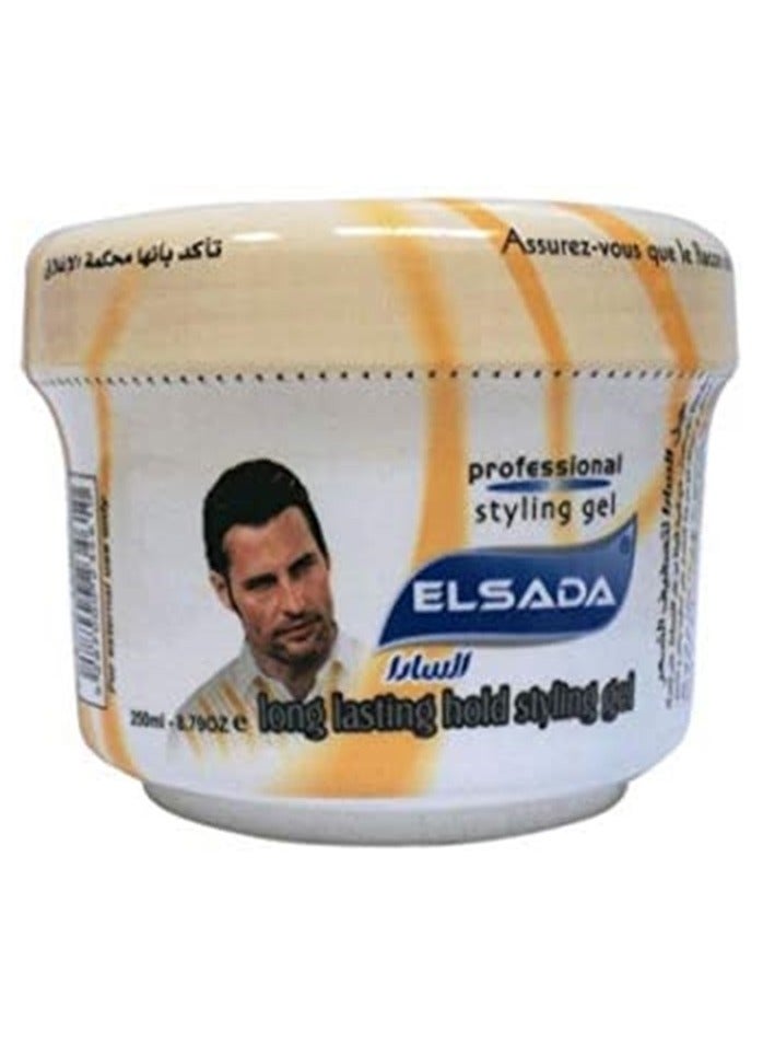 EL SADA Long Lasting Hair Styling Gel: Premium Hold and Shine in a 250 ml Yellow Bottle