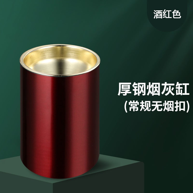 Thickened Ashtray Stainless Steel With Lid Household El Anti-Fly Ash Anti-Fall Anti-Wind Engraving Logo Advertising Gift - Image 1