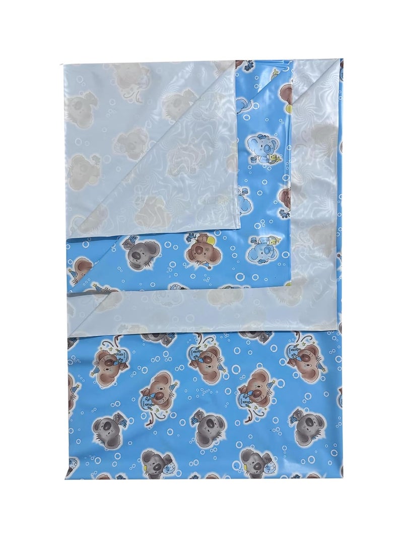 Ecosoft Baby Plastic Sheet | Baby Bed Protector | 0-18 Months | 90 x 135 cm (Koala Blue) - Image 1