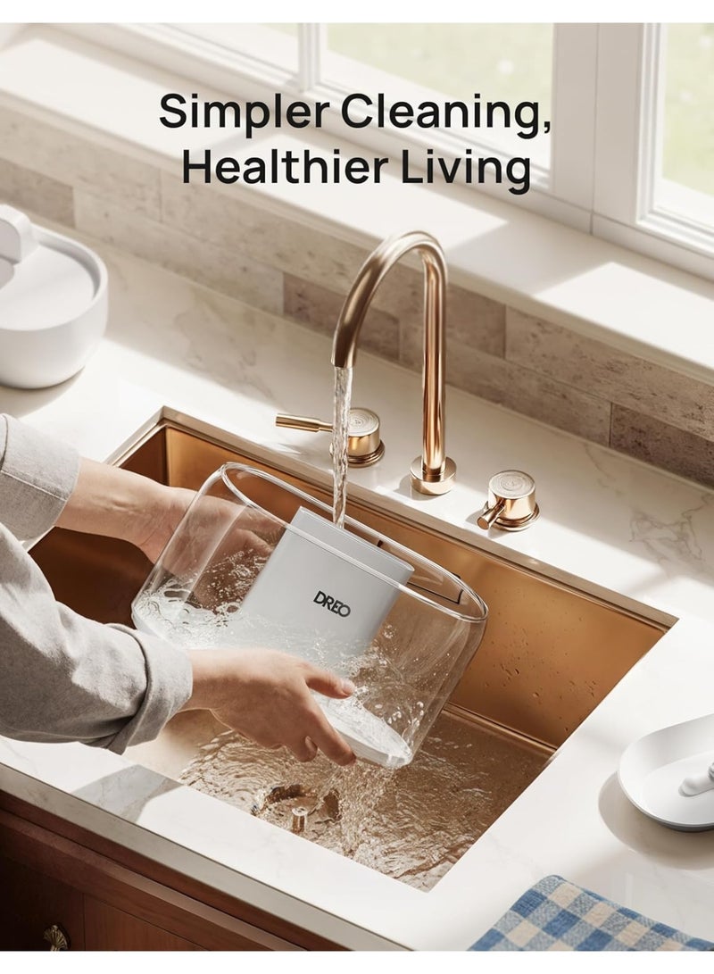 DREO Humidifier for Bedroom Baby, 4L Cool Mist Supersized Humidifiers for Home, 28 dB Quiet Air Humidifier for Room, Oil Diffuser, 36H Runtime, Night Light, Top-Fill, Easy to Clean & Fill, White - Image 3