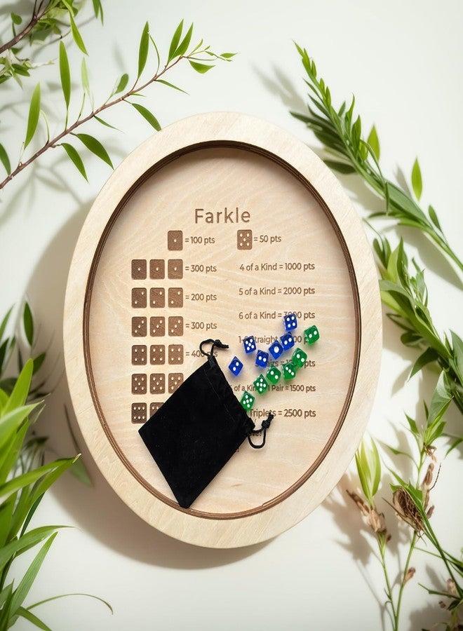 NatldGs Farkle Dice Tray, Farkle Dice Game with Tray and 2 Sets of 6 Dice, 12" Wooden Dice Tray for The Classic Family Game - Image 5
