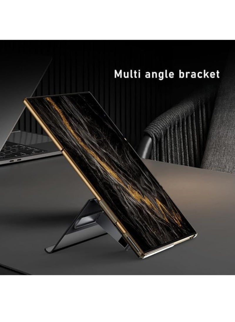 اووكاي - جراب جلدي متوافق مع Huawei Mate XT، مع دعامة مخفية، مقاوم للزلازل والسقوط، مع غطاء ذكي للاستيقاظ/النوم التلقائي للنافذة لهاتف Huawei Mate XT (أسود) - Image 1
