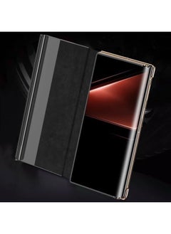 اووكاي جراب جلدي متوافق مع Huawei Mate XT، مع دعامة مخفية، مقاوم للزلازل والسقوط، مع غطاء ذكي للاستيقاظ/النوم التلقائي للنافذة لهاتف Huawei Mate XT (أسود)  - Image 3