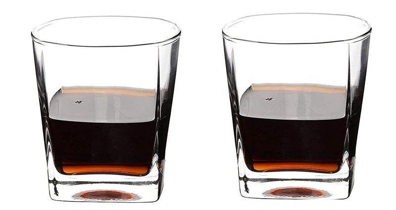 KAHAAN Round Square Whiskey Glass Square Shape Rocks Glasses Whiskey Wine Glass Scotch Glass 250 ml Heavy Base Glass Cups for Water Juice Beer Cocktail Set of 6 Clear - Image 5